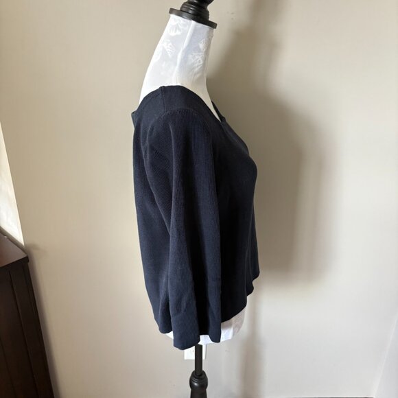 Demylee New York Sweater Womens Navy Casual Classic Cotton Size Medium - Picture 4 of 6